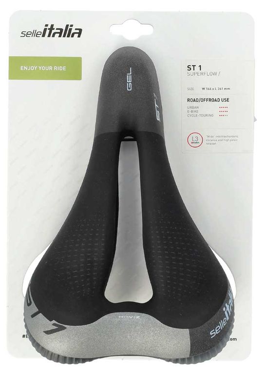 Selle Italia ST1 SuperFlow Aluminium Zadel – Zwart