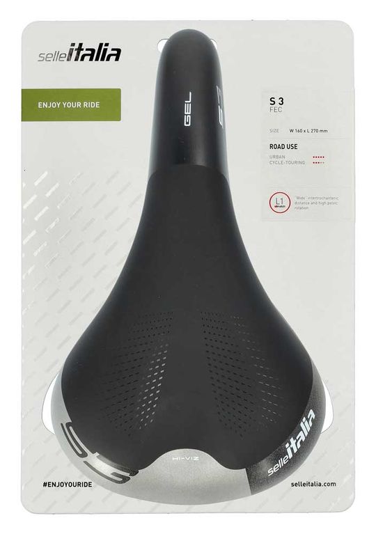 Selle Italia S3 Aluminium Zadel Zwart – Maat 185x280mm