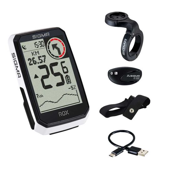 Sigma Rox 4.0 Endurance GPS Fietscomputer Set - Wit