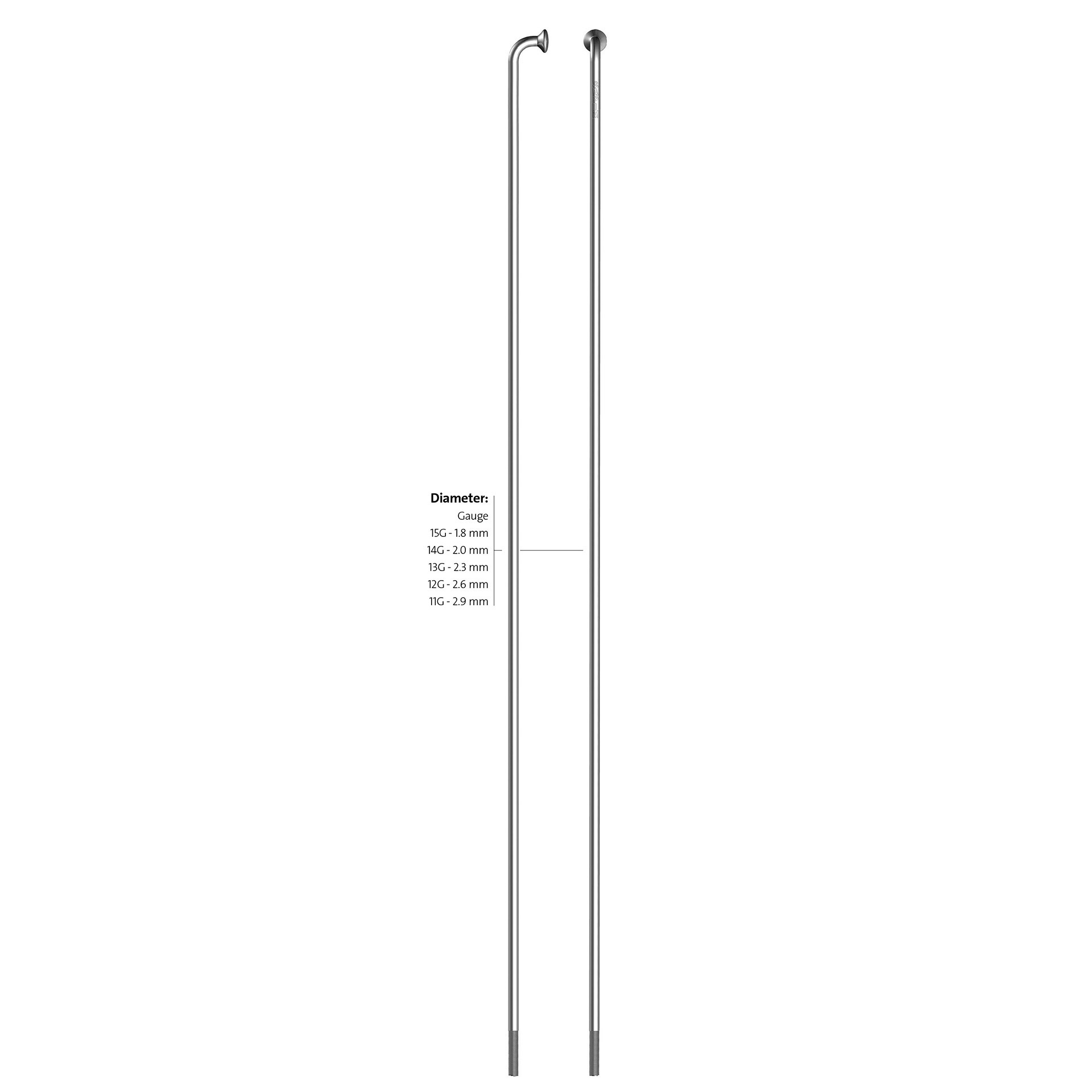 Sapim Leader RVS spaak 13-198 zonder nippel (100st)